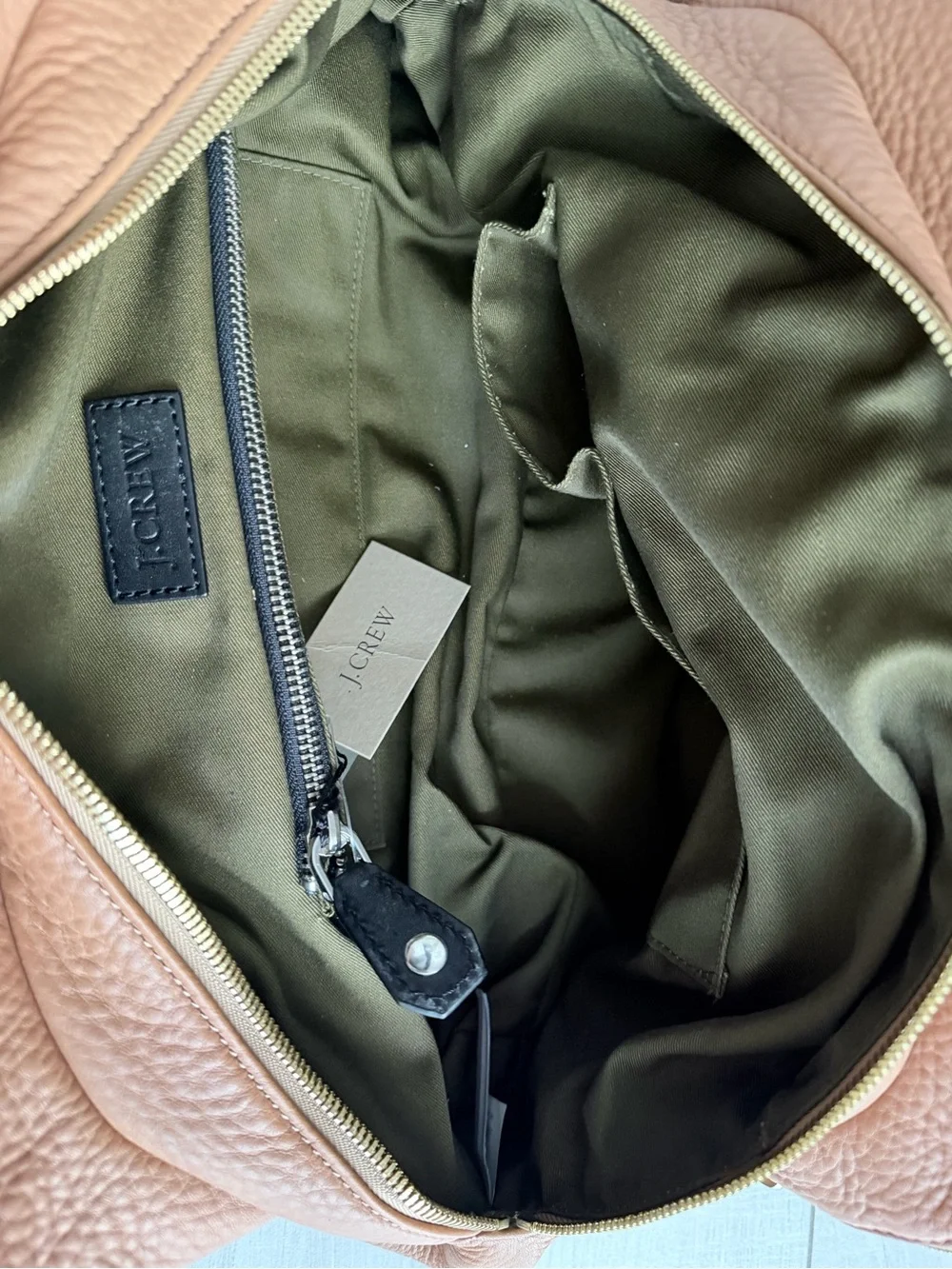 NWT J. Crew Pebbled Leather Satchel - Camel/Tan